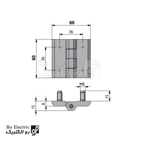 نقشه لولا روکار پیچ نصب 60x60