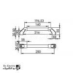 نقشه دستگیره پایه پلاستیکی میله فلزی Handle 521