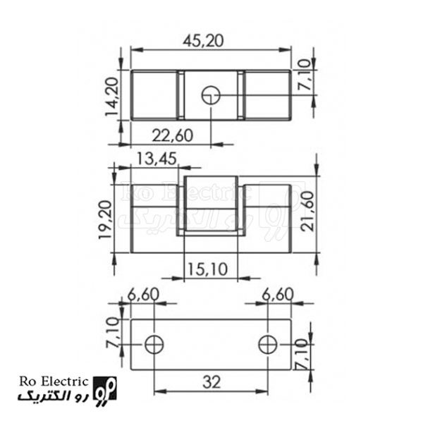 نقشه لولا روکار Hinge 396-1