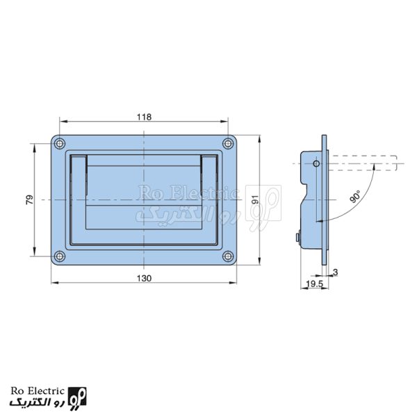 نقشه دستگیره کابین PL003-1