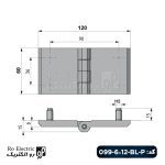 نقشه لولا روکار پیچ نصب Hinge 099-6×12-BL-P